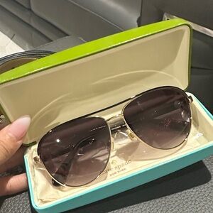 Kate Spade Gold Frame Sunglasses with Black Lenses